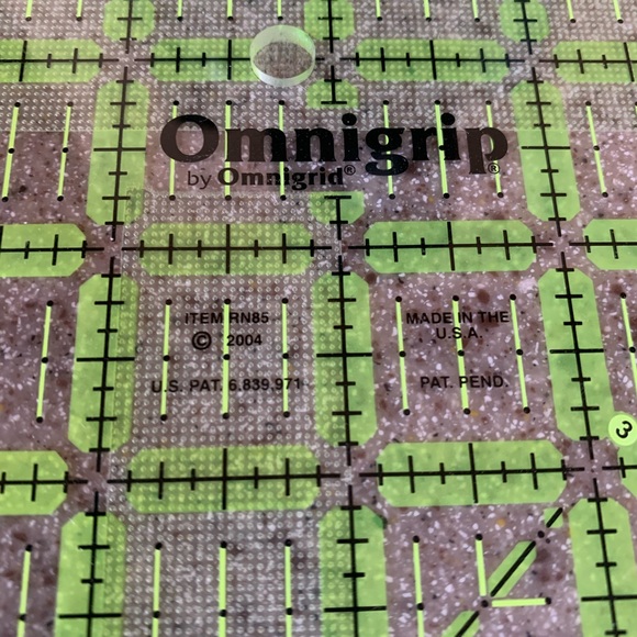 Omnigrip 8-1/2" x 8-1/2" Square Non-Slip Neon Ruler, RN85 - Picture 2 of 4